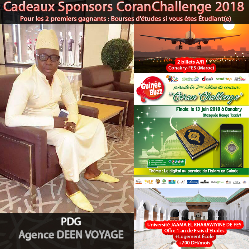 coran challenge 2018 dons deen voyage : 2 bourses d'etudes