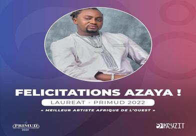 Azaya meilleur artiste de l’Afrique de l’Ouest au PRIMUD 2022...