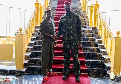 Palais Mohammed V: L'artiste franco-guinéen Black M reçu en audience par le Président de la Transition Général Mamadi Doumbouya...