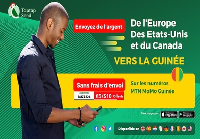 Tap Tap Send en Guinée : Envoyer de l'argent depuis l'étranger vers la Guinée sans frais avec 5 euros ou 10 dollars de bonus sur votre premier transfert !