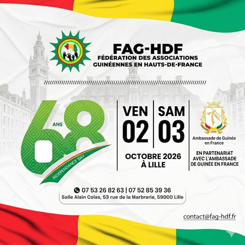 Diaspora Guinéenne en Europe : Lille accueillera les célébrations du 68e anniversaire de l