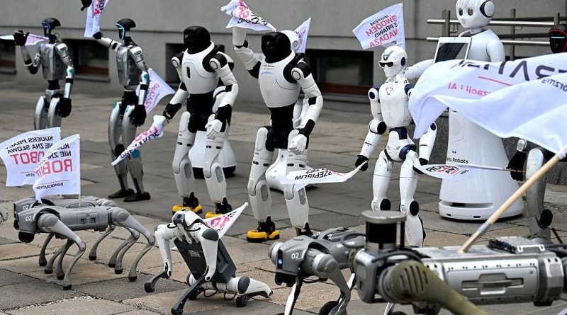 À Varsovie, des robots manifestent pour encadrer l’intelligence artificielle